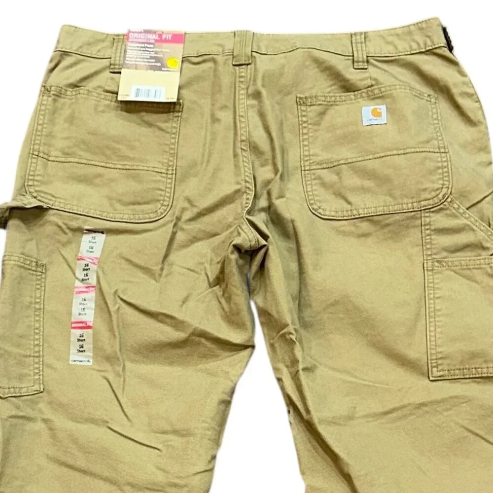 Carhartt Original Fit Straight Leg Crawford Pant 16 Short Tan High Rise Cargo‎